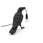 Bordlampe, ravn i harpiks, E14 Edison-pære, hvid eller sort