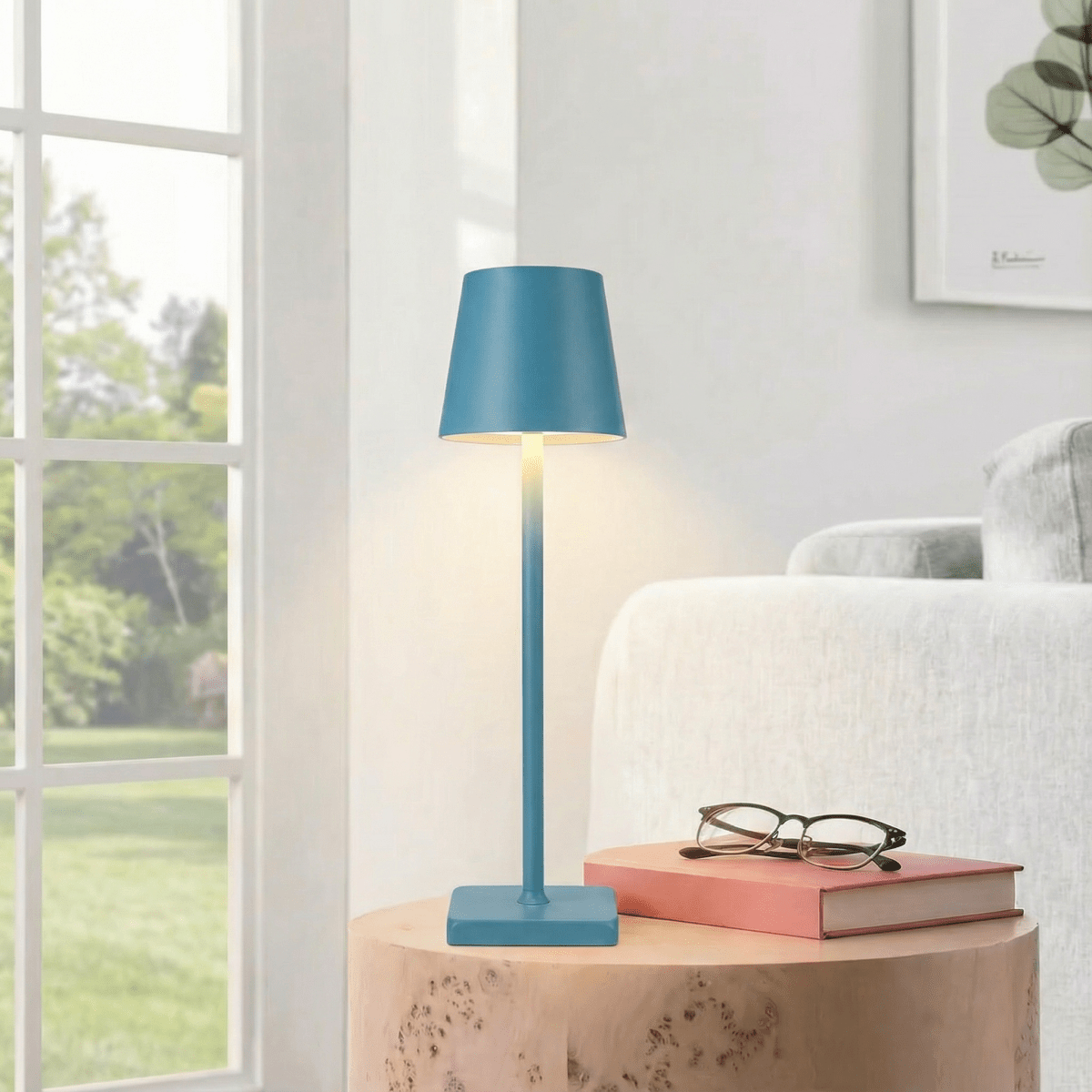 Rechargeable Dimmable LED Lamp Featuring Touch Control, 15 Inches