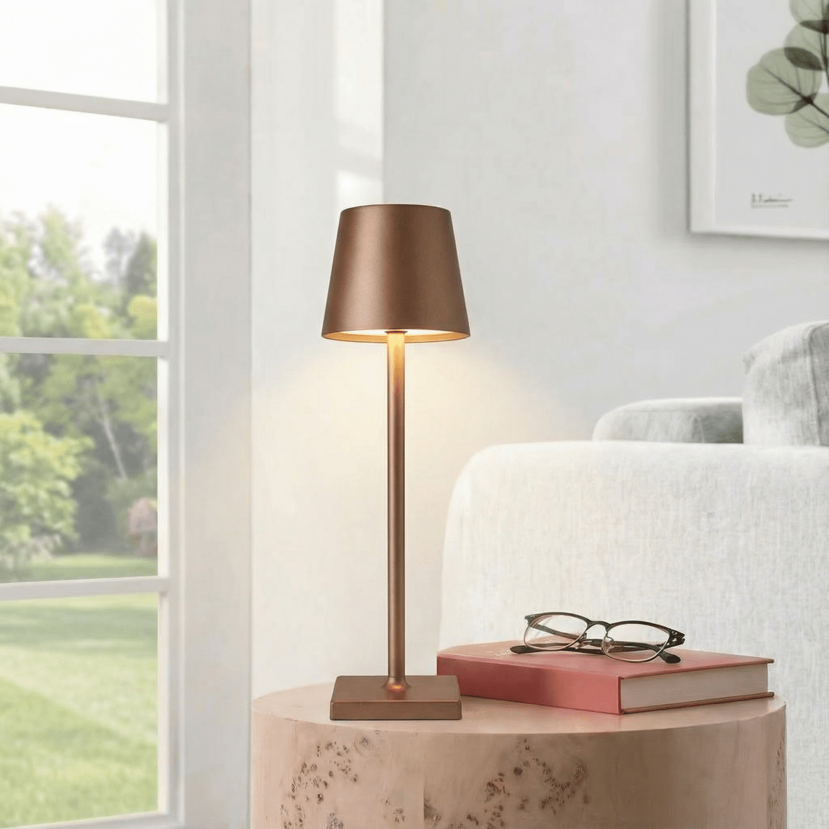 Rechargeable Dimmable LED Lamp Featuring Touch Control, 15 Inches