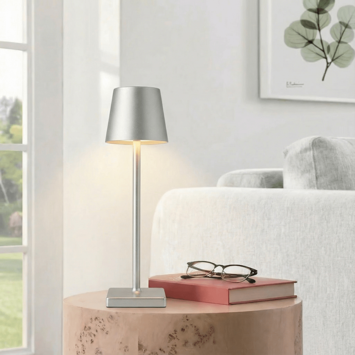 Rechargeable Dimmable LED Lamp Featuring Touch Control, 15 Inches
