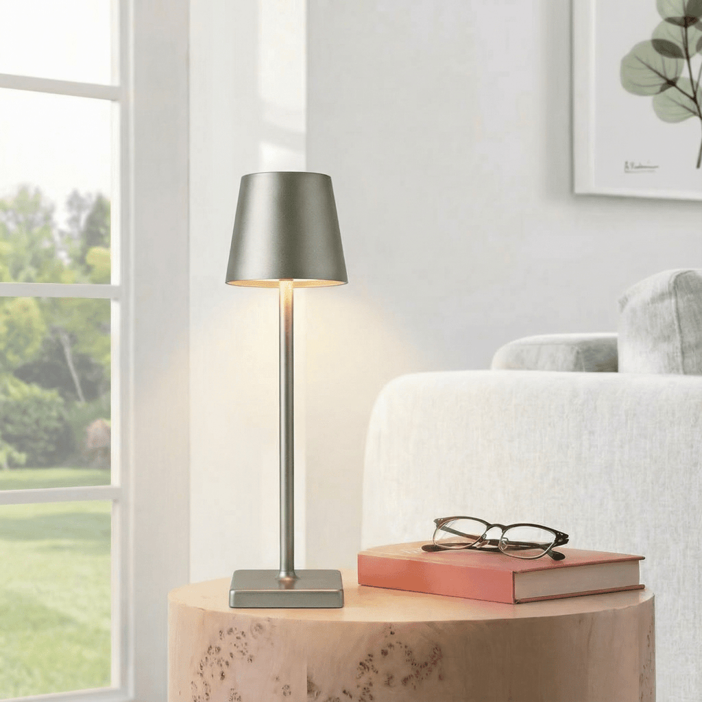 Rechargeable Dimmable LED Lamp Featuring Touch Control, 15 Inches