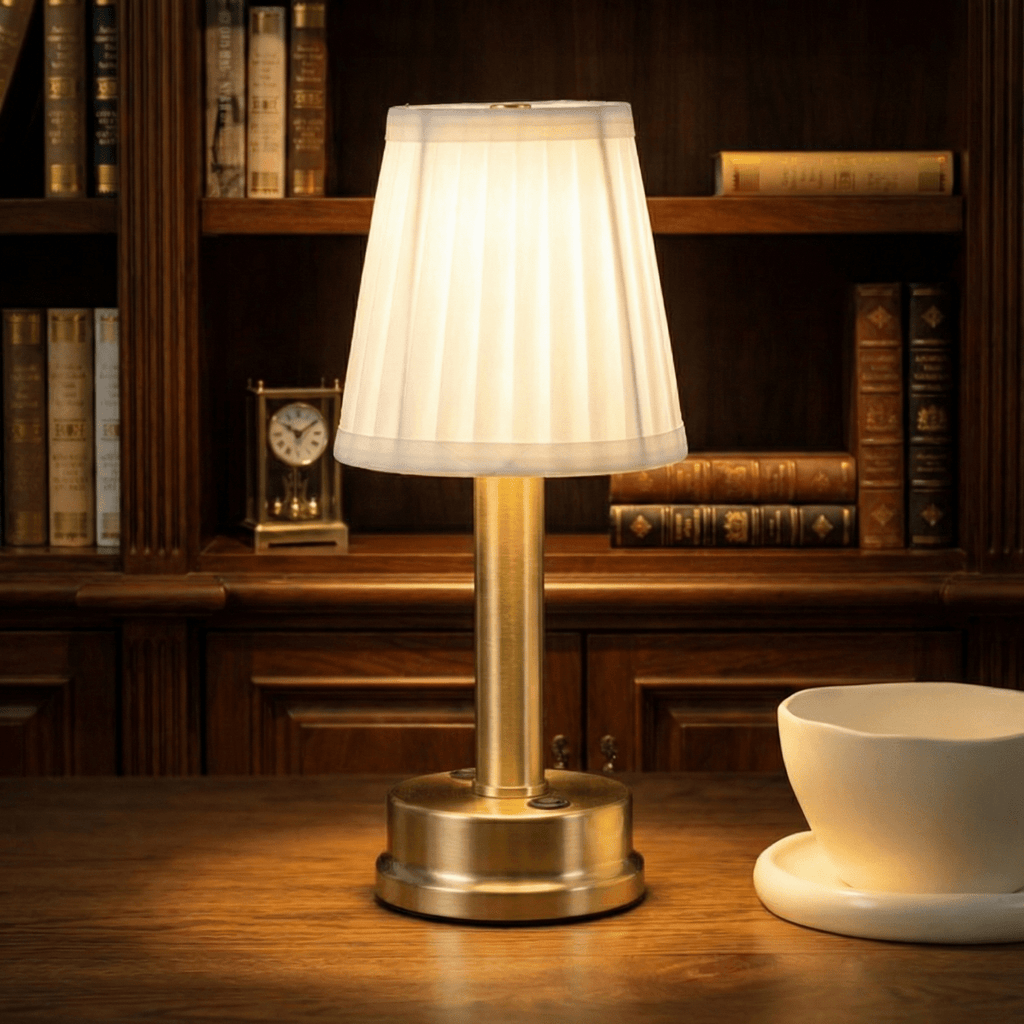 Rechargeable LED Table Lamp With Contemporary Design, 12 Inch Tall