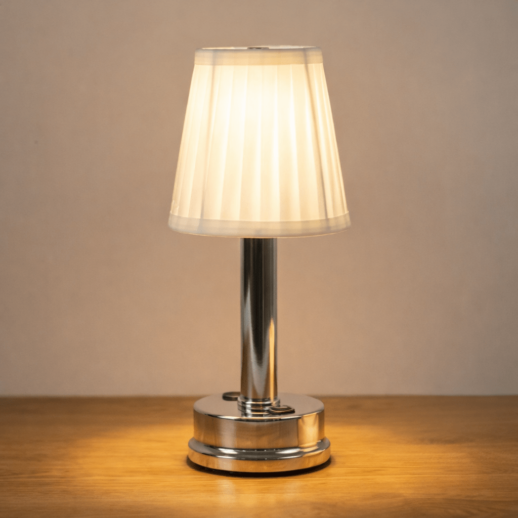 Rechargeable LED Table Lamp With Contemporary Design, 12 Inch Tall