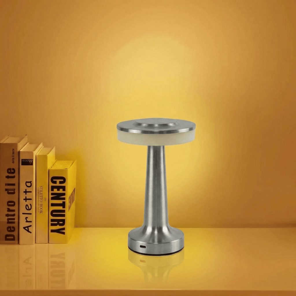 Cordless LED Desk Light Featuring Touch Control And Metal Finish