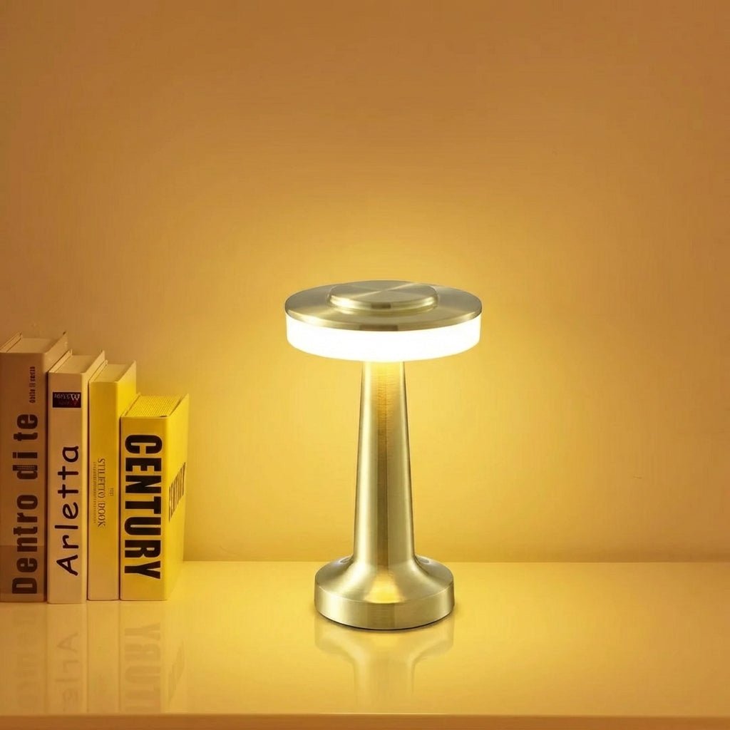 Cordless LED Desk Light Featuring Touch Control And Metal Finish