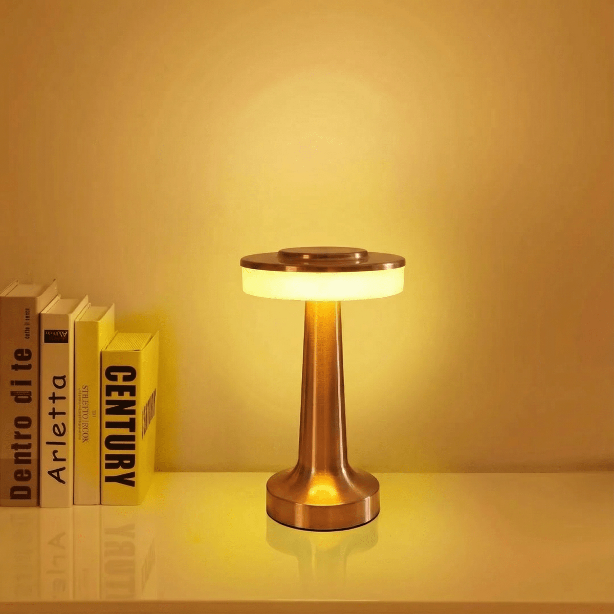 Cordless LED Desk Light Featuring Touch Control And Metal Finish