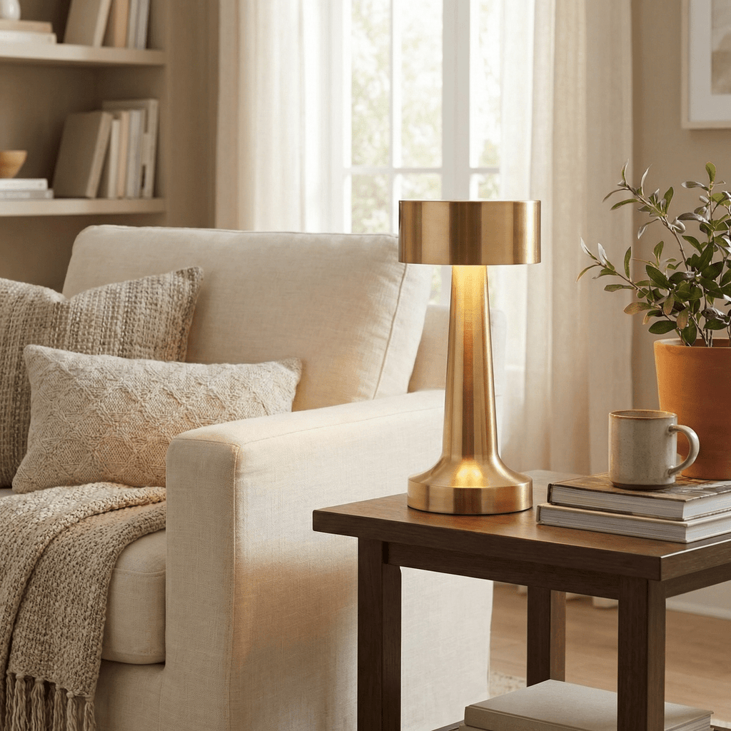 Rechargeable Touch Sensor Table Lamp With LED Illumination 15 Inches