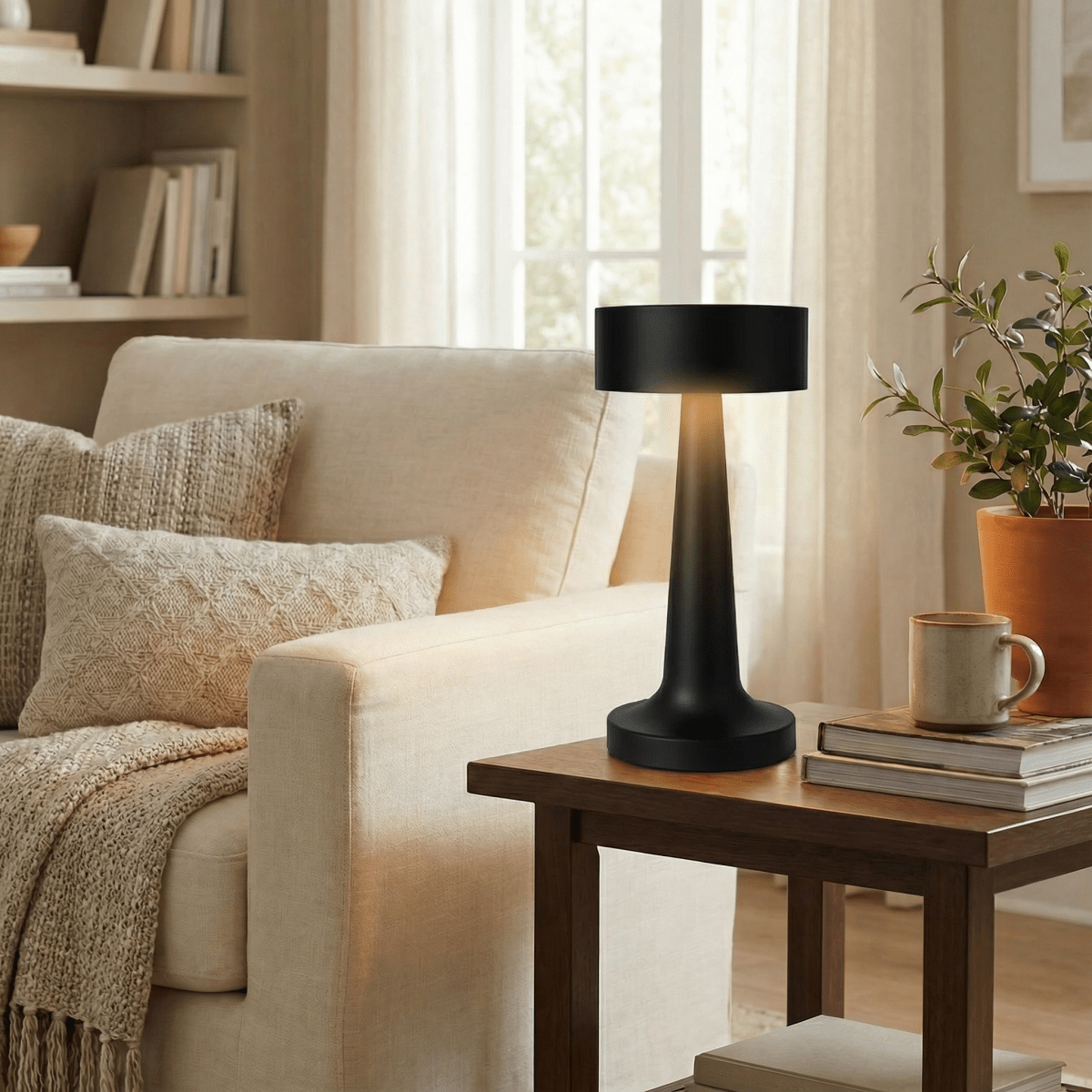 Rechargeable Touch Sensor Table Lamp With LED Illumination 15 Inches