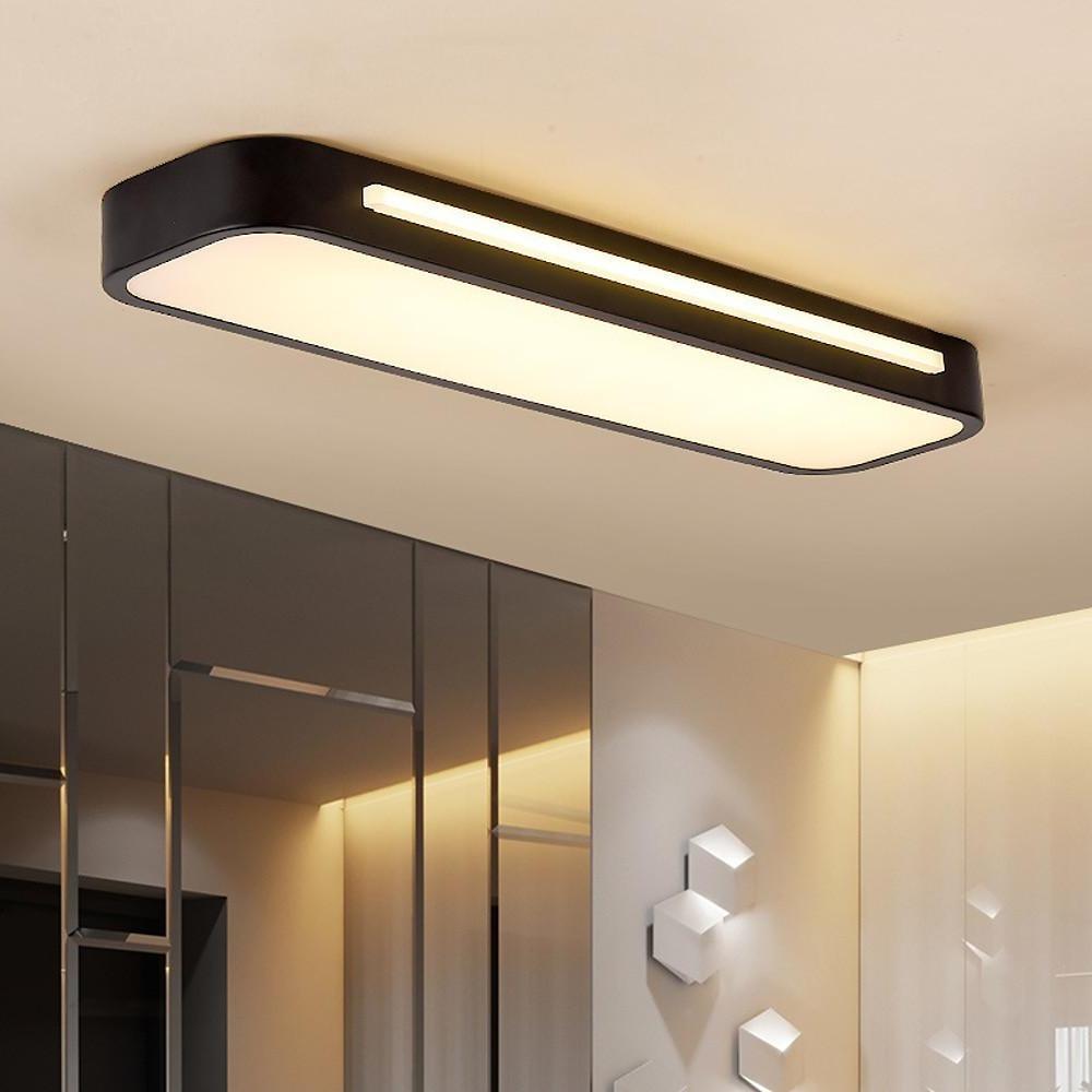 LED Rectangular Ceiling Light Fixture Modern Flush Mount 24 By 12 Inches