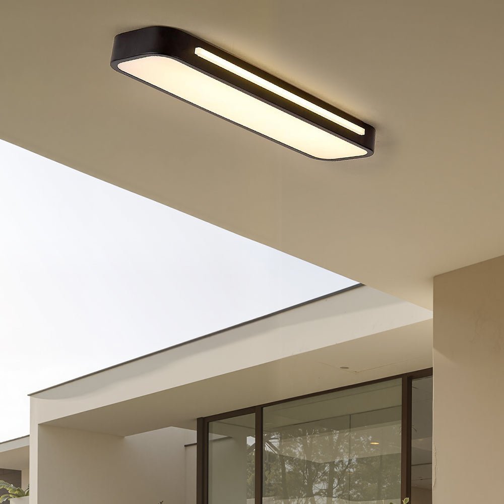 LED Rectangular Ceiling Light Fixture Modern Flush Mount 24 By 12 Inches