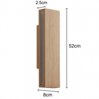 Wooden LED Wall Fixture With Warm Glow, Rectangular 12x6 Inches