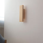 Wooden LED Wall Fixture With Warm Glow, Rectangular 12x6 Inches