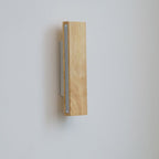 Wooden LED Wall Fixture With Warm Glow, Rectangular 12x6 Inches