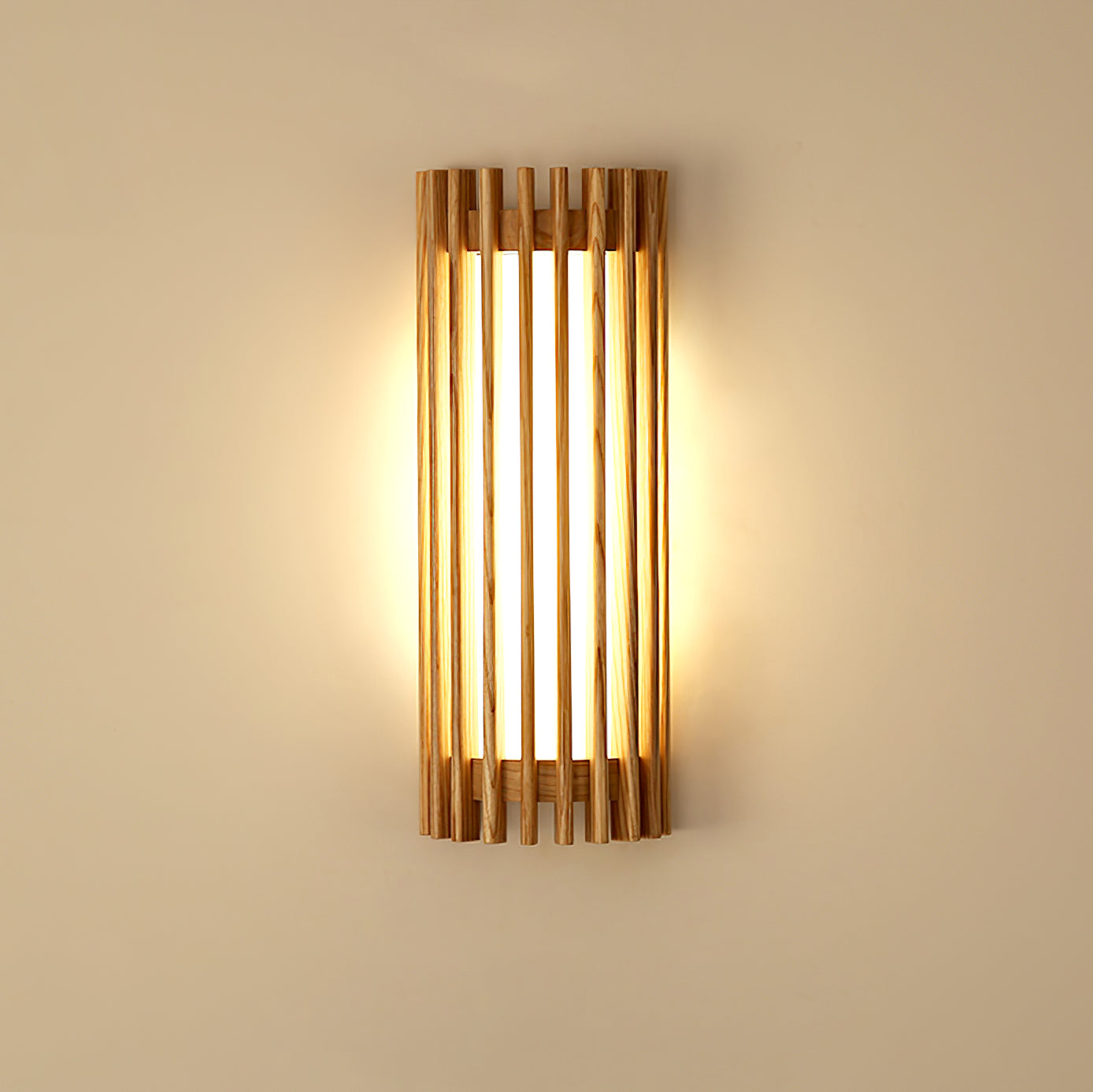 Muto Walnut Wood Wall Lamp, Hardwired Indoor Sconce, Integrated LED