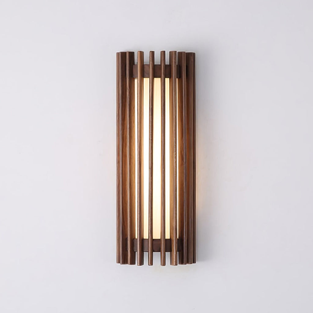 Muto Walnut Wood Wall Lamp, Hardwired Indoor Sconce, Integrated LED