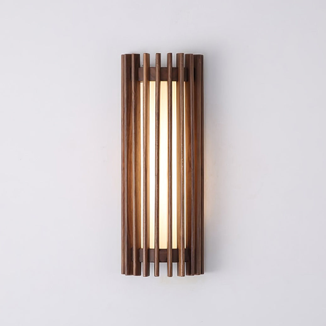 Muto Walnut Wood Wall Lamp, Hardwired Indoor Sconce, Integrated LED
