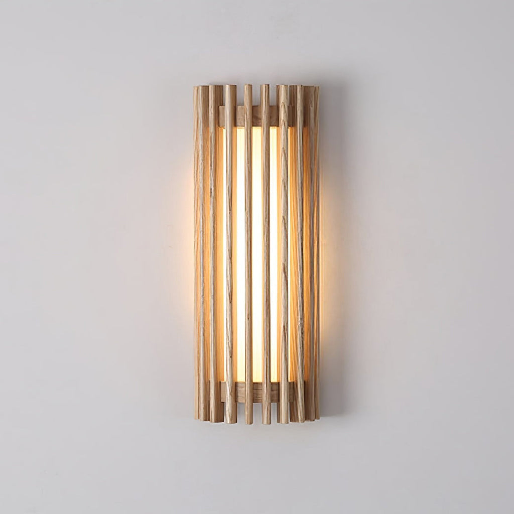 Muto Walnut Wood Wall Lamp, Hardwired Indoor Sconce, Integrated LED