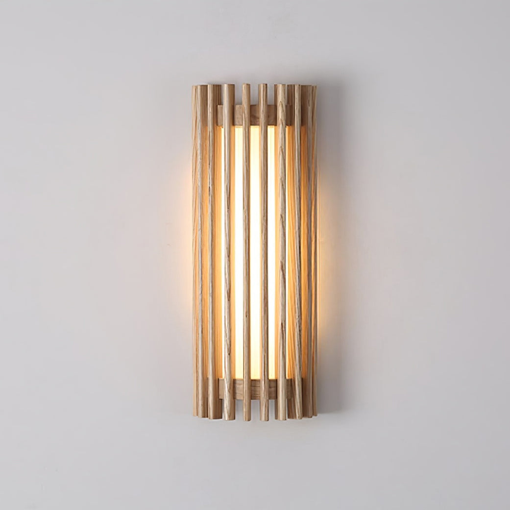 Muto Walnut Wood Wall Lamp, Hardwired Indoor Sconce, Integrated LED