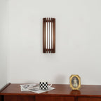 Muto Walnut Wood Wall Lamp, Hardwired Indoor Sconce, Integrated LED
