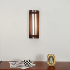 Muto Walnut Wood Wall Lamp, Hardwired Indoor Sconce, Integrated LED