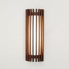 Muto Walnut Wood Wall Lamp, Hardwired Indoor Sconce, Integrated LED