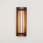 Muto Walnut Wood Wall Lamp, Hardwired Indoor Sconce, Integrated LED