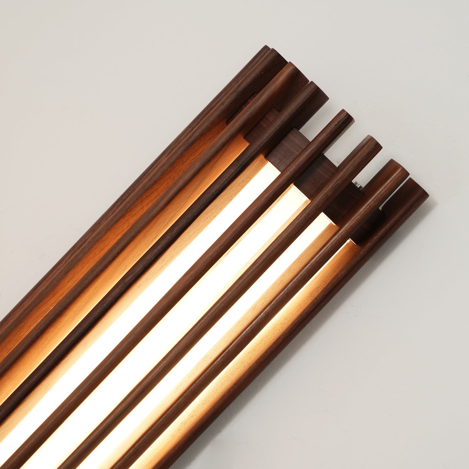 Muto Walnut Wood Wall Lamp, Hardwired Indoor Sconce, Integrated LED