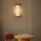 Muto Walnut Wood Wall Lamp, Hardwired Indoor Sconce, Integrated LED