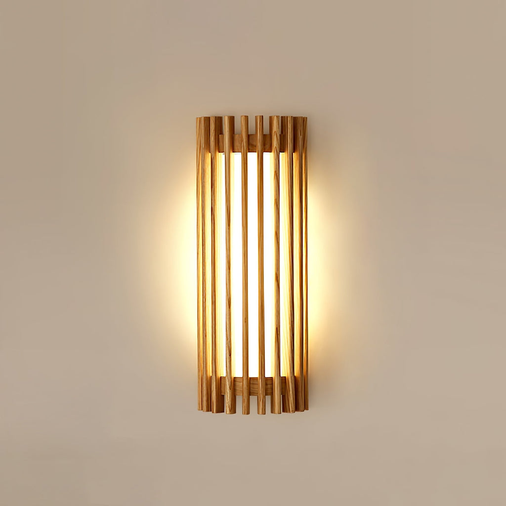 Muto Walnut Wood Wall Lamp, Hardwired Indoor Sconce, Integrated LED