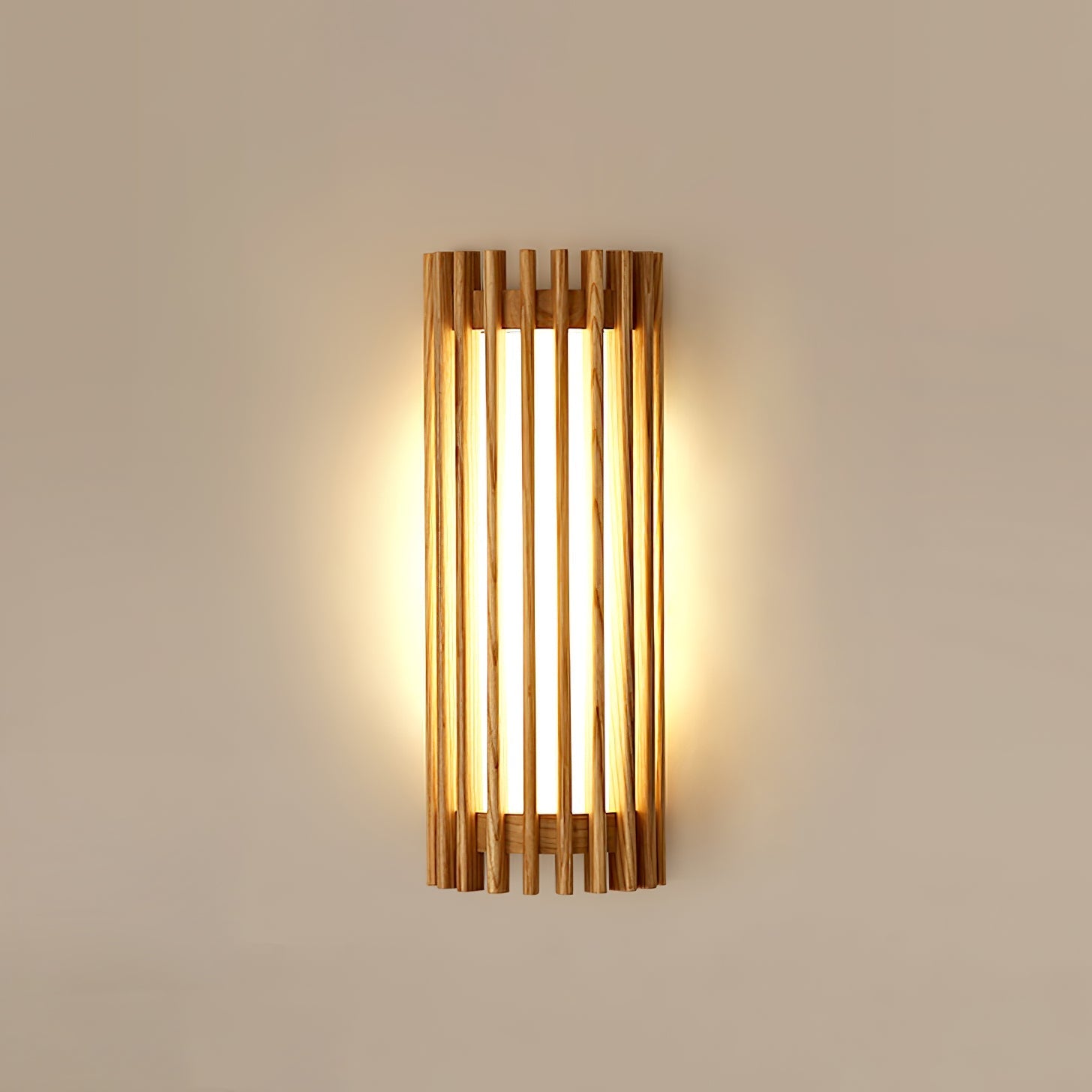 Muto Walnut Wood Wall Lamp, Hardwired Indoor Sconce, Integrated LED