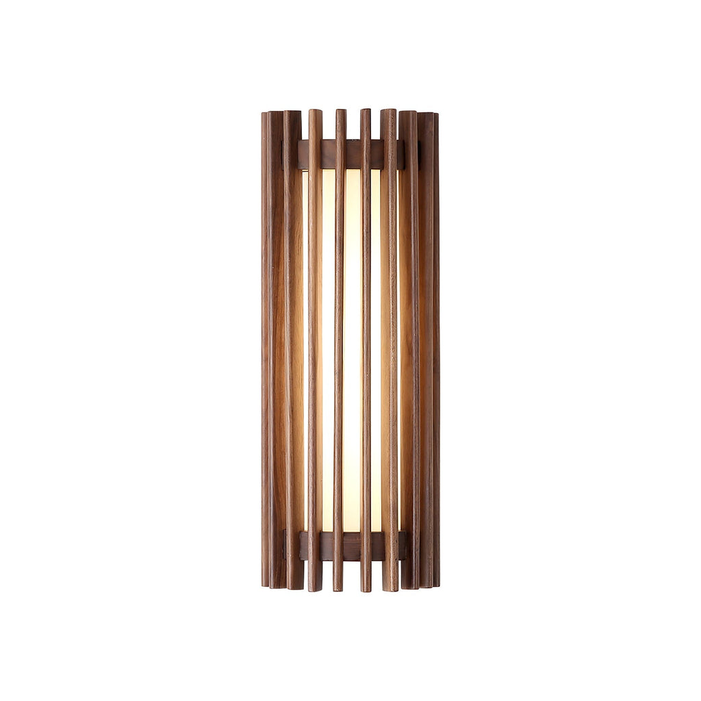 Muto Walnut Wood Wall Lamp, Hardwired Indoor Sconce, Integrated LED