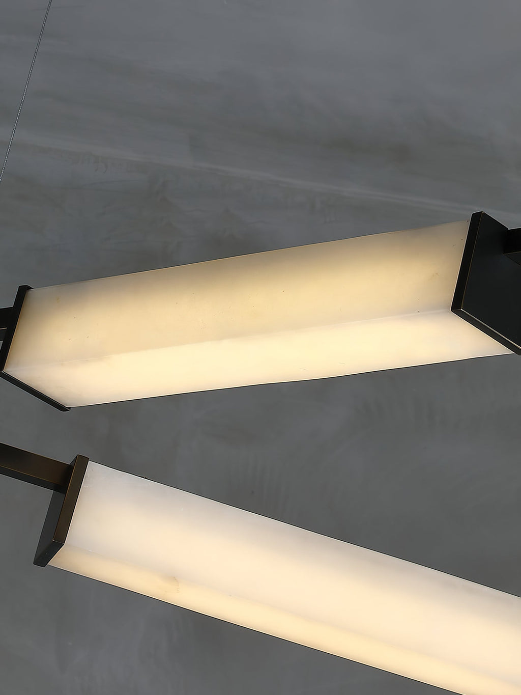 Arsorara Brass Chandelier With Alabaster Shade, Black or White, Integrated LED