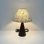 Vintage Look Table Lamp, Shade Diffused Through Fabric, 14 Inch Tall