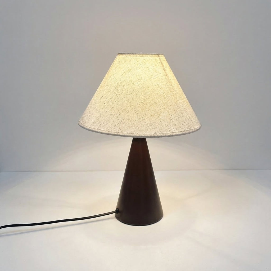 Vintage Look Table Lamp, Shade Diffused Through Fabric, 14 Inch Tall