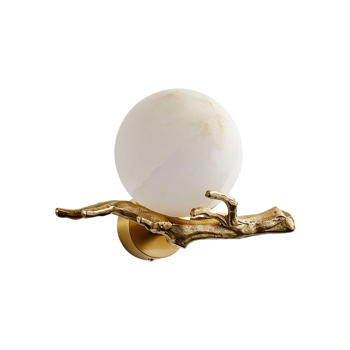 A tighter studio crop of the lit Clérachic wall light, centred with the round wall canopy clearly visible.