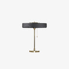Revolve bordlampe, skærm i drejet metal, opal diffusor, jernfod, G9