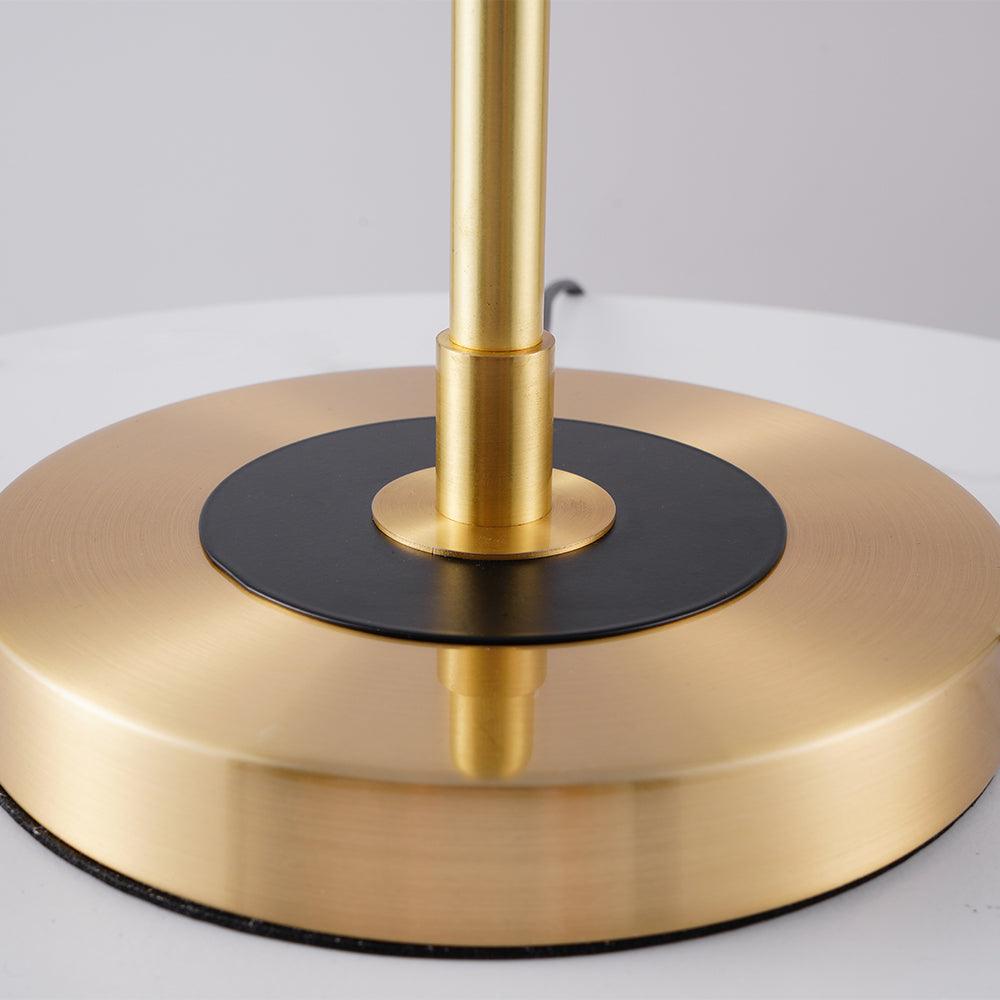 Revolve bordlampe, skærm i drejet metal, opal diffusor, jernfod, G9