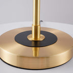 Revolve bordlampe, skærm i drejet metal, opal diffusor, jernfod, G9