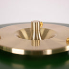 Revolve bordlampe, skærm i drejet metal, opal diffusor, jernfod, G9