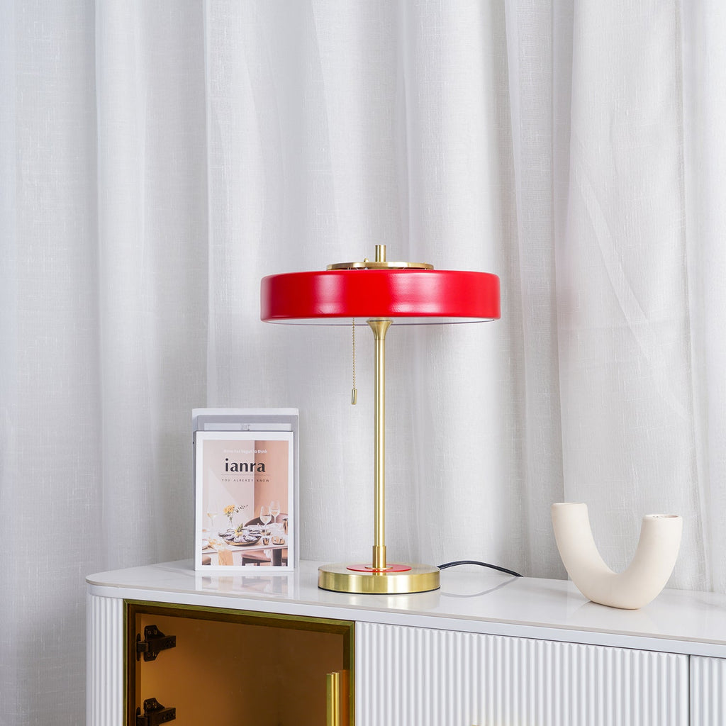 Revolve table lamp shown from a low angle