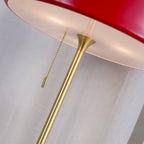 Revolve bordlampe, skærm i drejet metal, opal diffusor, jernfod, G9