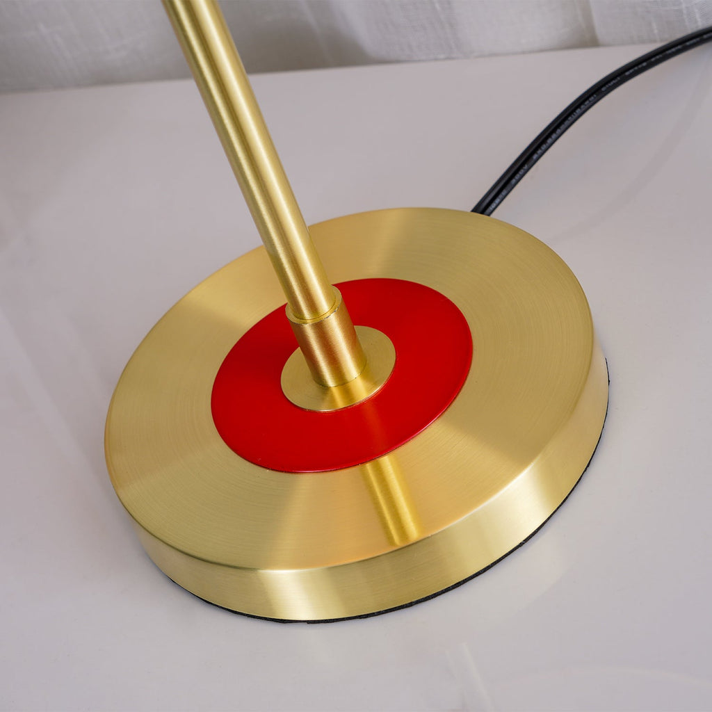 Table lamp casting warm ambient light in a room