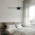 Ribbed Metal Hanging Light With Hat Shape 12-Inch Ceiling Fixture