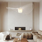 Ribbed Metal Hanging Light With Hat Shape 12-Inch Ceiling Fixture