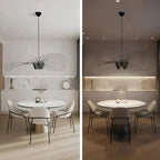 Ribbed Metal Hanging Light With Hat Shape 12-Inch Ceiling Fixture