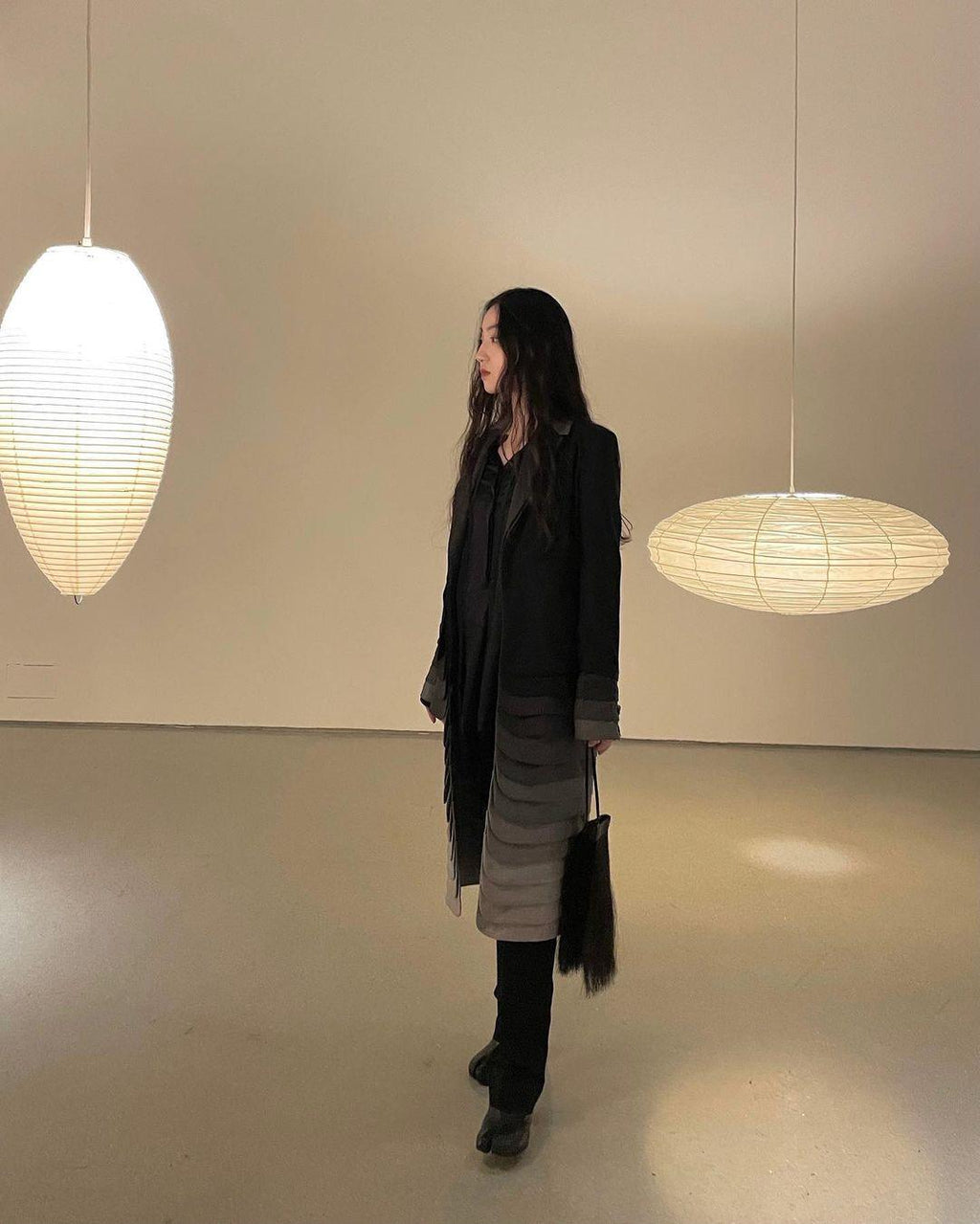 Washi-papir Swag pendellampe, Mulberry-skærm, E26/E27, stik-tilslutning