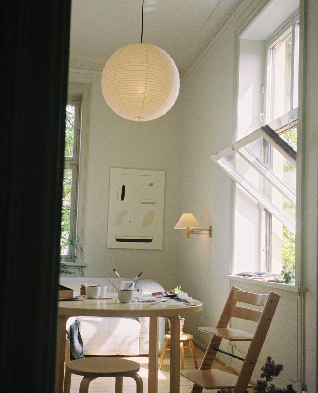 Washi-papirpendel, Mulberry-skærm, E26/E27, fastmonteret
