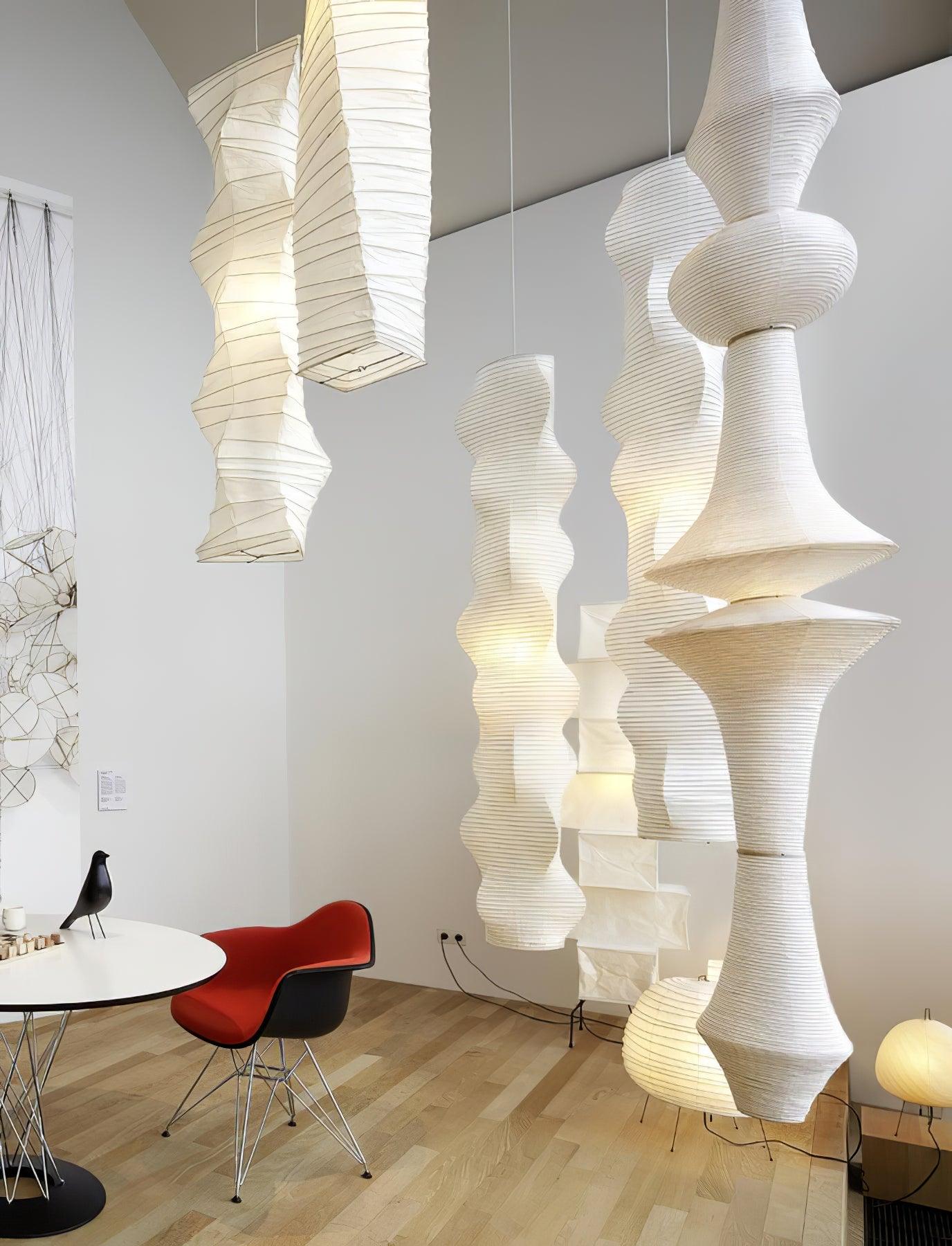 Washi Paper E Pendant Light, Tall Mulberry Shade, E26/E27, Hardwired