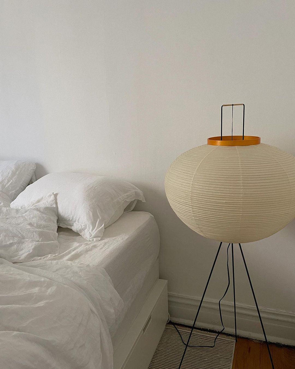 Floor Lamp, Akari Rice Paper Shade, E26/E27, Plug-In, Sculptural