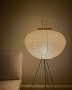 Floor Lamp, Akari Rice Paper Shade, E26/E27, Plug-In, Sculptural